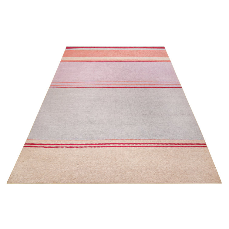Esprit Cleft Flatweave Grey/Pink Rug Wayfair.co.uk